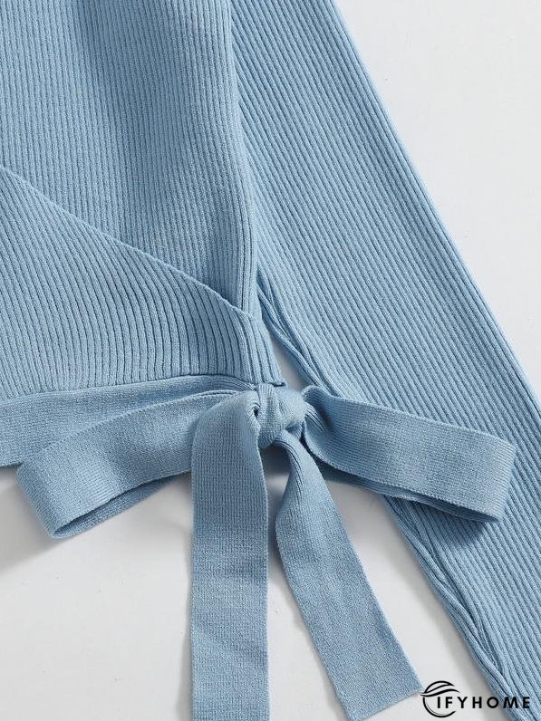 Wrap Tie Side Solid Sweater | IFYHOME