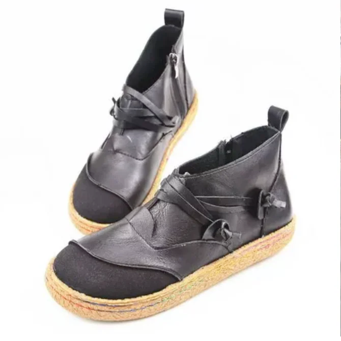 Autumn Leather Flat Boot -boots
