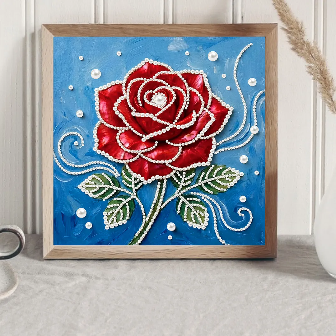 Romantic Roses DIY Pearl Painting Art Kits Frameless for Home Decor 30x30cm