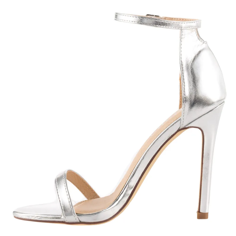 Women's Heeled Sandals Buckled Ankle Strap Dress Sandals Stilettos-vocosishoes