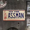 ASSMAN - Car License(6*12Inch) - Garage