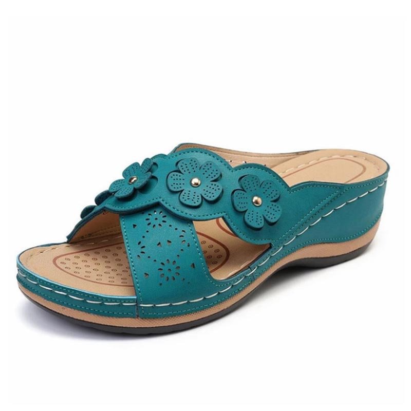 cute flower 1 pair Rhinestone Genuine Leather Orthopedic Children shoes girl sandals, Super 
