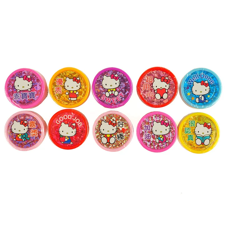 Sanrio Hello Kitty Self-Ink Stamp Stampers Art Set 10 PCS Phrases
