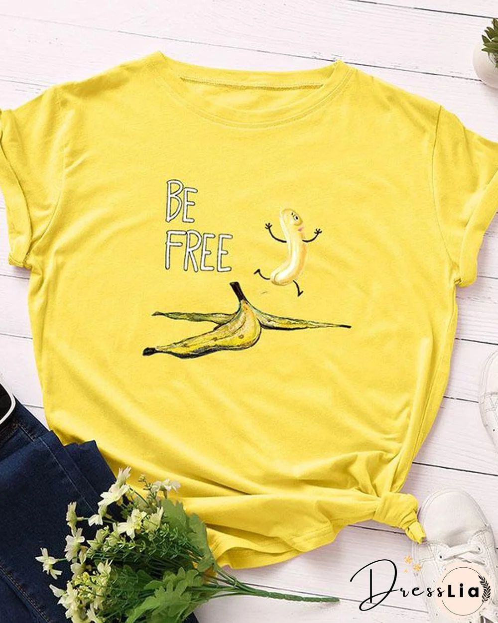Be Free Print Short Sleeve T-Shirt
