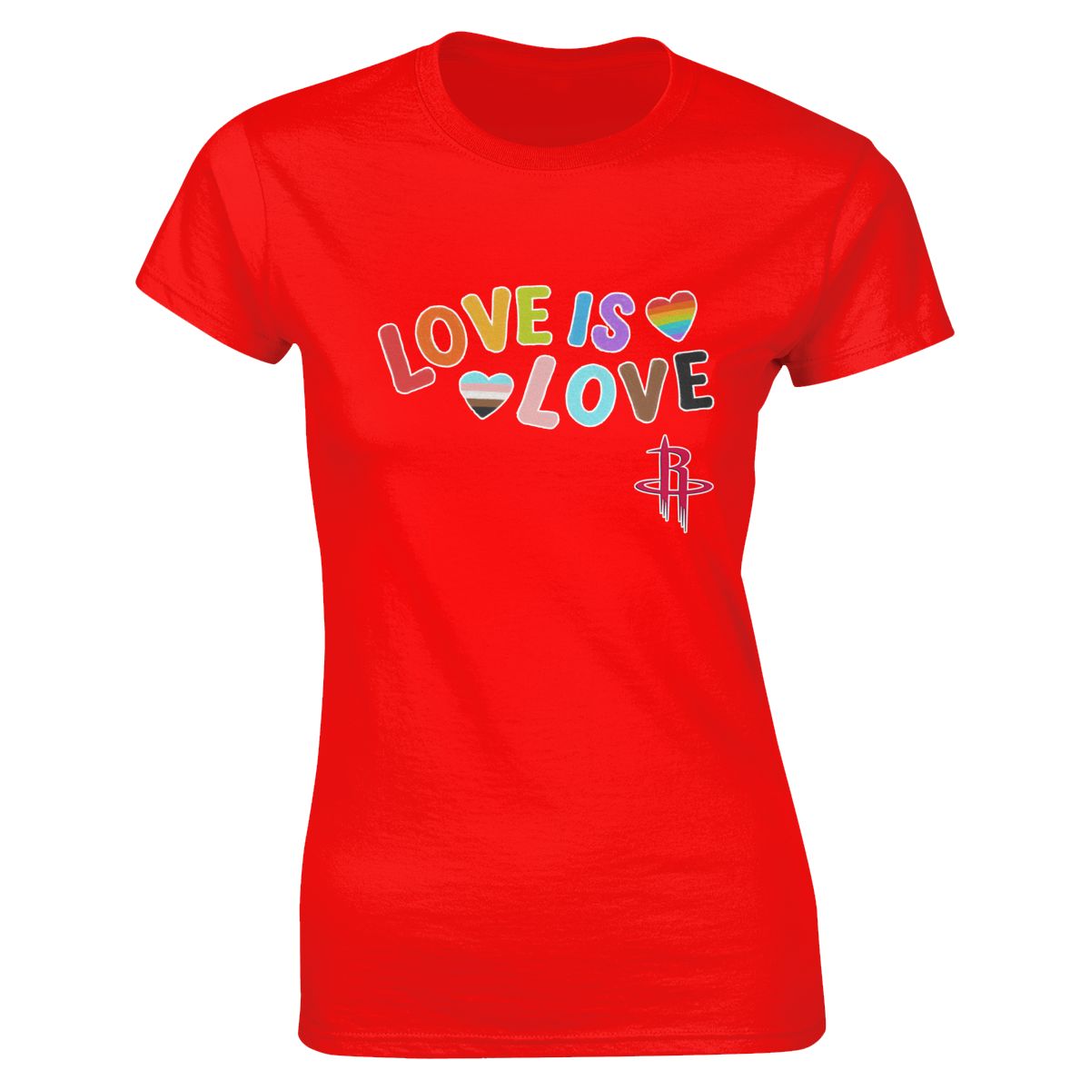 Houston Rockets Love Pride Women's Crewneck T-Shirt