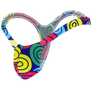 Men's Colorful Printing Big Pouch G-string Thongs