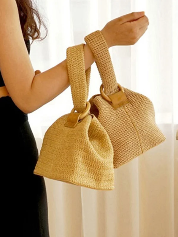 Casual Minimalist Weave Handbag