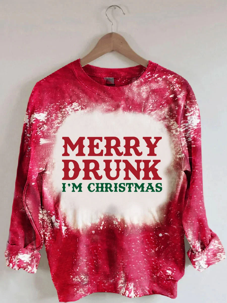 Merry Drunk Christmas Tie Dye Sweatshirt