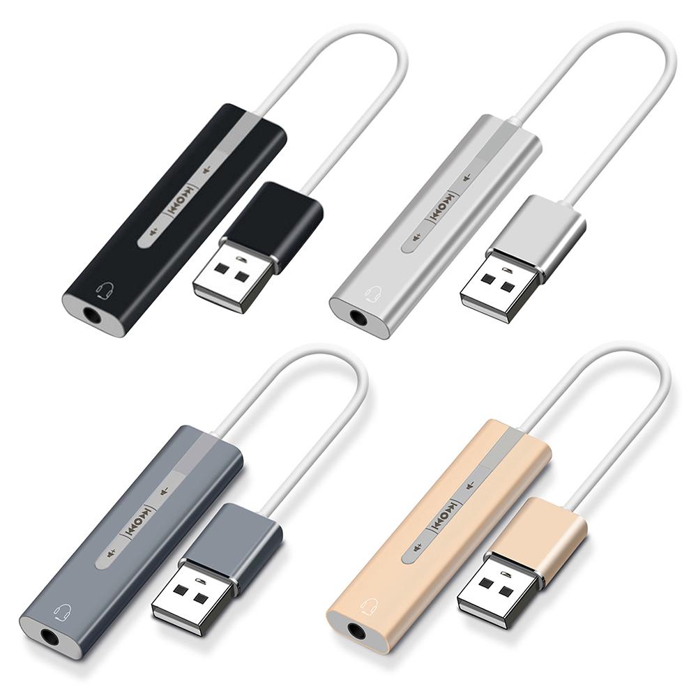 

2 in 1 External Sound Card USB to 3.5mm Jack Headset Microphone Adapter, Black, 501 Original
