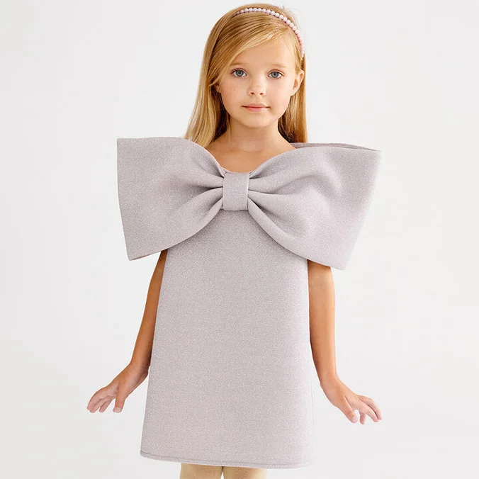 Kid Bowknot Gray  Party Dress(Shipped on Sep 10th)