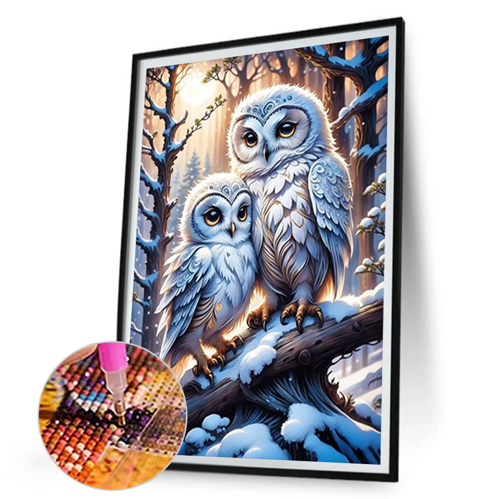 Full Round Diamond Painting 30*45cm - Owl
