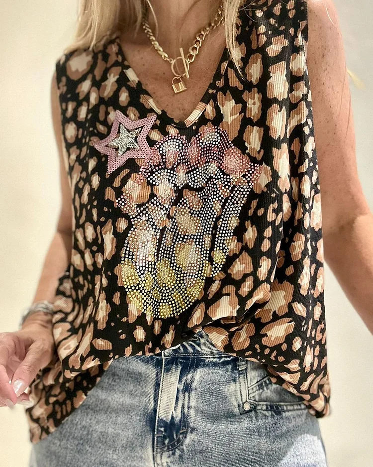 Casual Sequin Beaded Design Tops