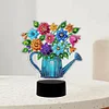 (US Local)Acrylic Double Sided Butterfly Vase Diamond Painting LED Night Light for Desktop