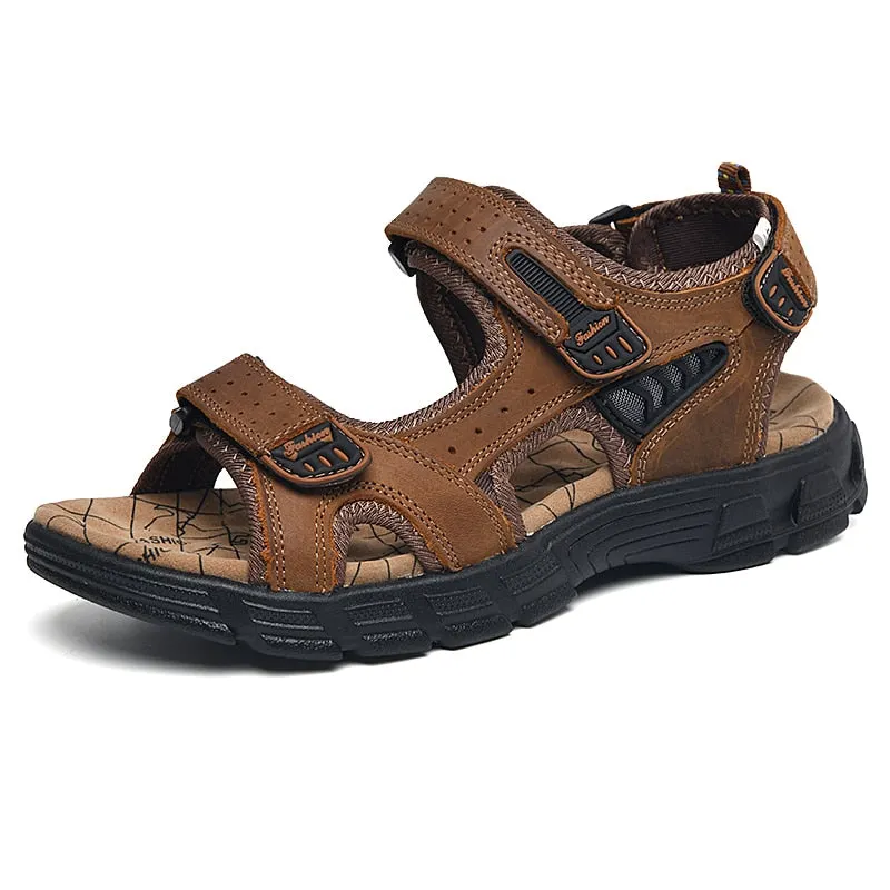 Summer Men's Sandals Genuine Leather Luxury Men's Beach Sandals Outdoor Original Men's Sandals Soft Breathable Men's Slippers
