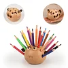 Desk Pen Holder Cute Wooden Puffer Pen Holder Desk Pen Holder Birthday Gift Creative Pen Holder Unique Interesting Cute Small Gift