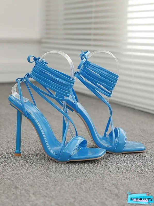 Roman Strappy Catwalk Metal Heel Sandals