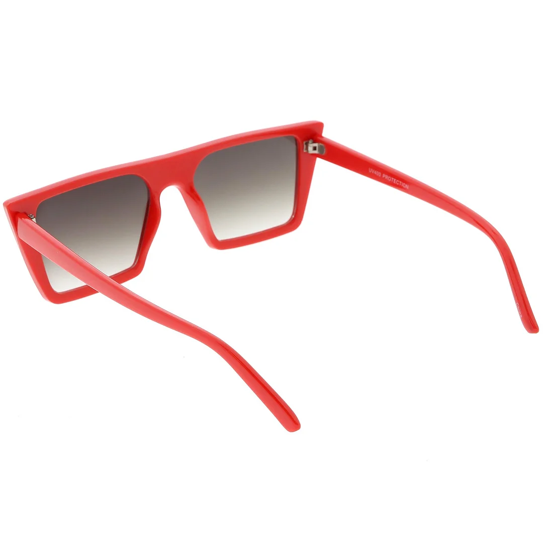 Retro Flat Top Square glasses Neutral Colored Flat Lens 52mm