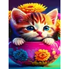 Cat  - round drill diamond painting - 30*40cm