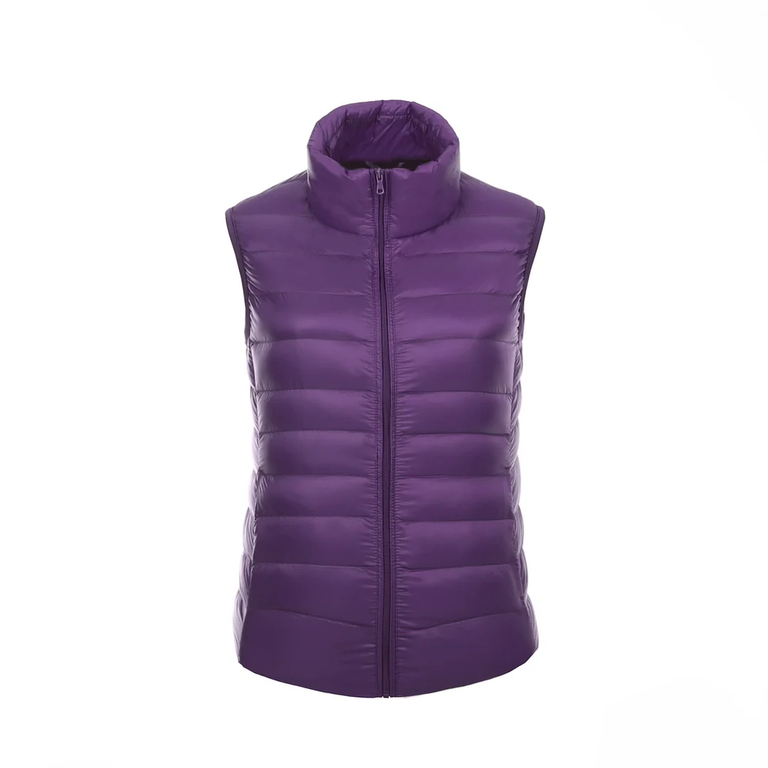 Woherb Spring And Autumn Winter New Female Korean Version Standing Collar Light Down Jacket Female Vest Vest Vest Female Plus Size Coat-Outfit Ideas