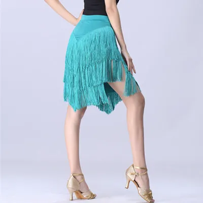 Wimawait costumes for women sexy Latin Dance Skirt New Training Clothing Adult Half Length Skirt Fringe Skirt Lower Clothing Competition Performance Clothing