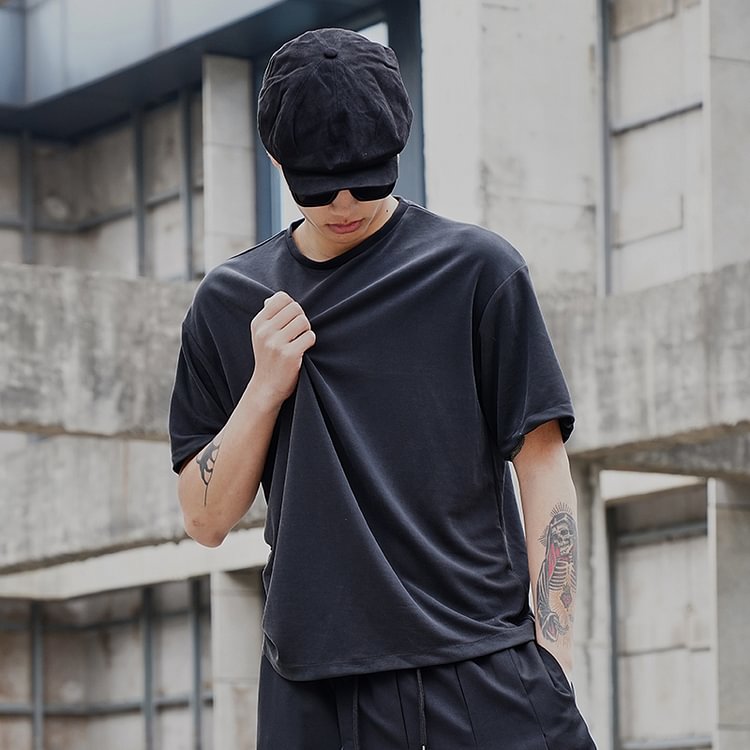 Dawfashion-Original Design Dark Style Round Neck Short Sleeve T-shirt-Yamamoto Diablo Clothing