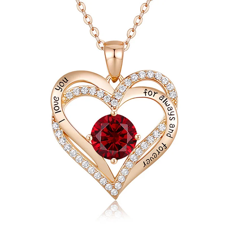 Olivenorma "I love you for always and forever" - Birtshtone Heart Necklace