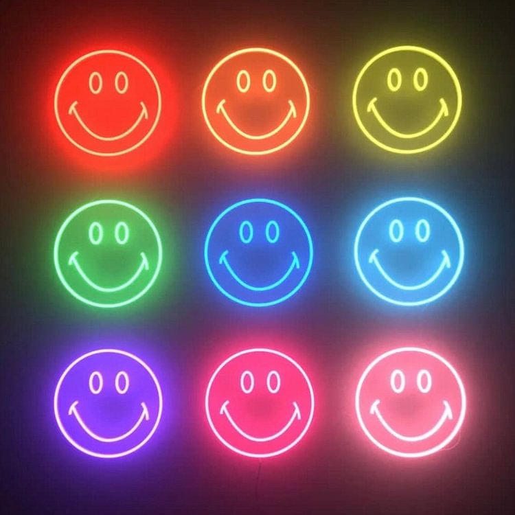 smiley face led neon sign, happy neon sign, Vintage neon sign ,colorful wall art ,smile face wall light decor