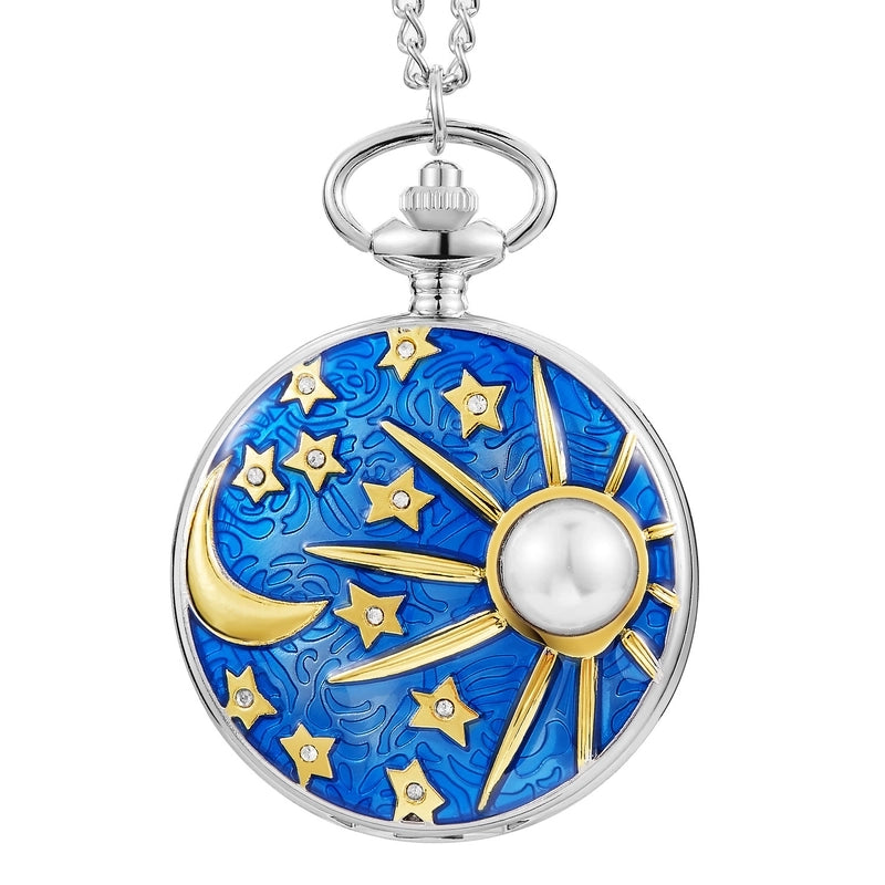 Artistic Star Moon Quartz Pocket Watch Women’s Watches