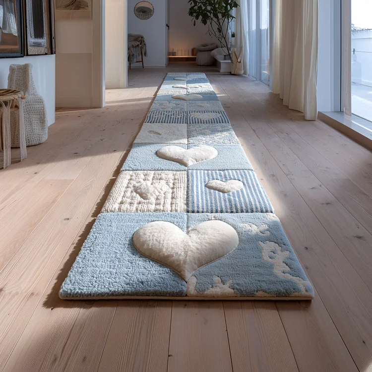 Sky Blue Heart Dream Runner Carpet NCU0HH1471