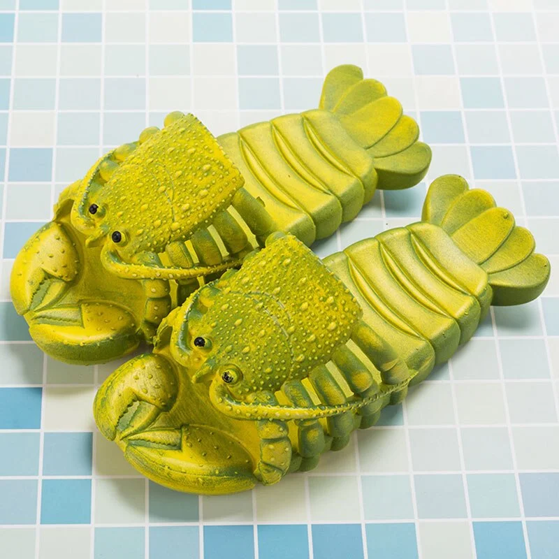 Lobster Slippers Woman Funny Animal Summer Flip Flops Cute Beach Shower Casual Shoes Women Unisex Big Size Soft Home Slippers