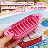 Boat-Shaped Cross Stitch Floss Organizer Tray - 8-Slot Thread Holder & Needle Storage Station for Embroidery Tools tapestrymarket