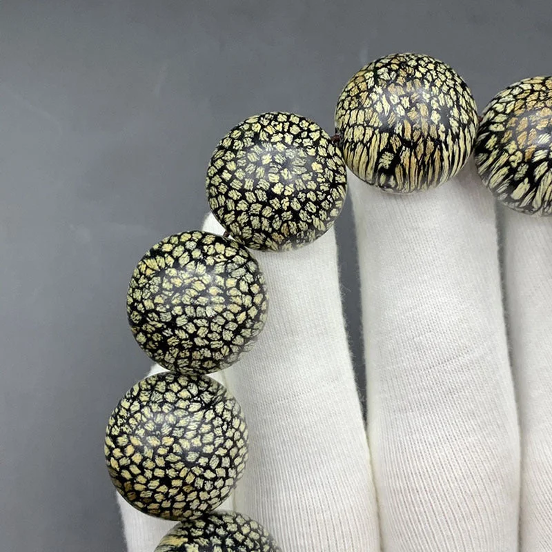 Cambodian Dragon Pattern Agarwood Beads Bracelet 20mm