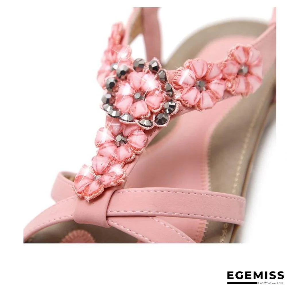 Bohemian Style Summer Women Flat Heel Beach Sandals Shoes | EGEMISS