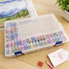 64 L Boxes B Clear Bead Organizer Box with Compartments Plastic Storage Boxes Set with Stickers Multifunctional Diamond Painting Storage Containers for Diamonds Seeds Beads Nail Rhinestones