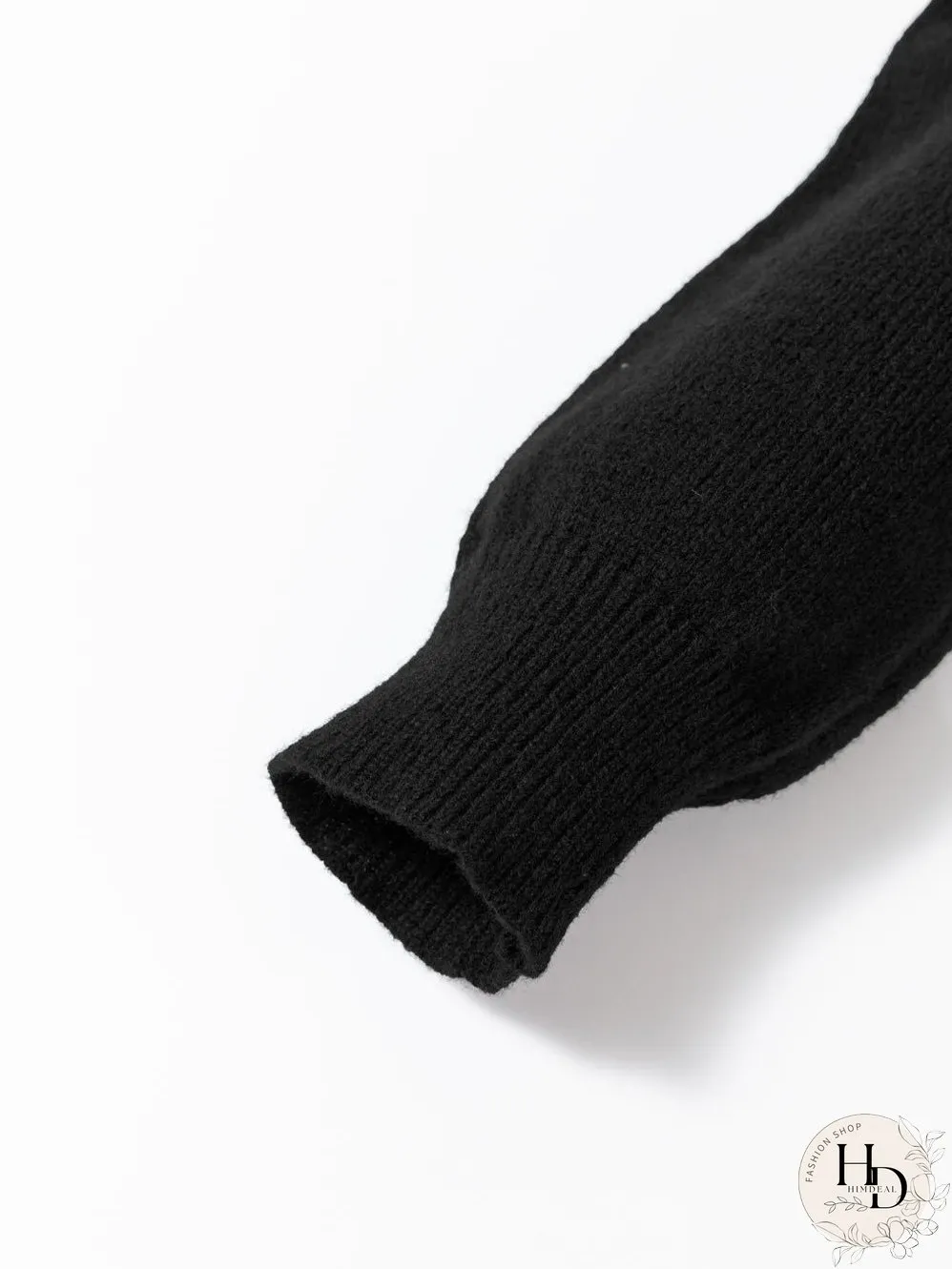 Heartfelt Black Graphic Round Neck Sweater