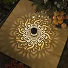 Solar Mandalas Lights Outdoor Waterproof Solar Mandalas Fence Lights Warm White Back Porch Decor for Patio Front Door Yard Deck Stair