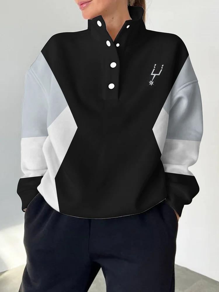 San Antonio Spurs 2025 New Design Casual Snap Mockneck Pullover