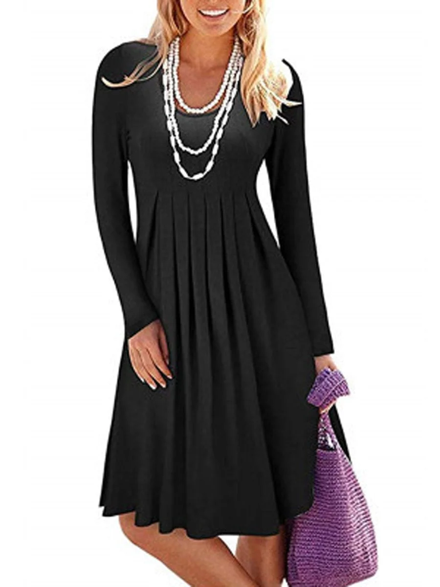 Round Neck large size Long Sleeves Dresses