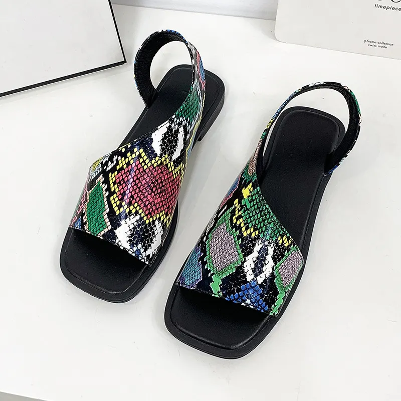 Breakj Breakj Sandals Women 2025 Summer New Large-Size Fish Mouth Side Empty Fashion Thick Heel Low-Heeled Sandals Tide