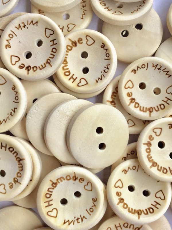 About 100Pcs Letter Printed Round Buttons Decoration Accessories