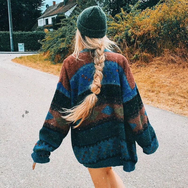 Women Vintage Loose Knitted Sweater / DarkAcademias /Darkacademias
