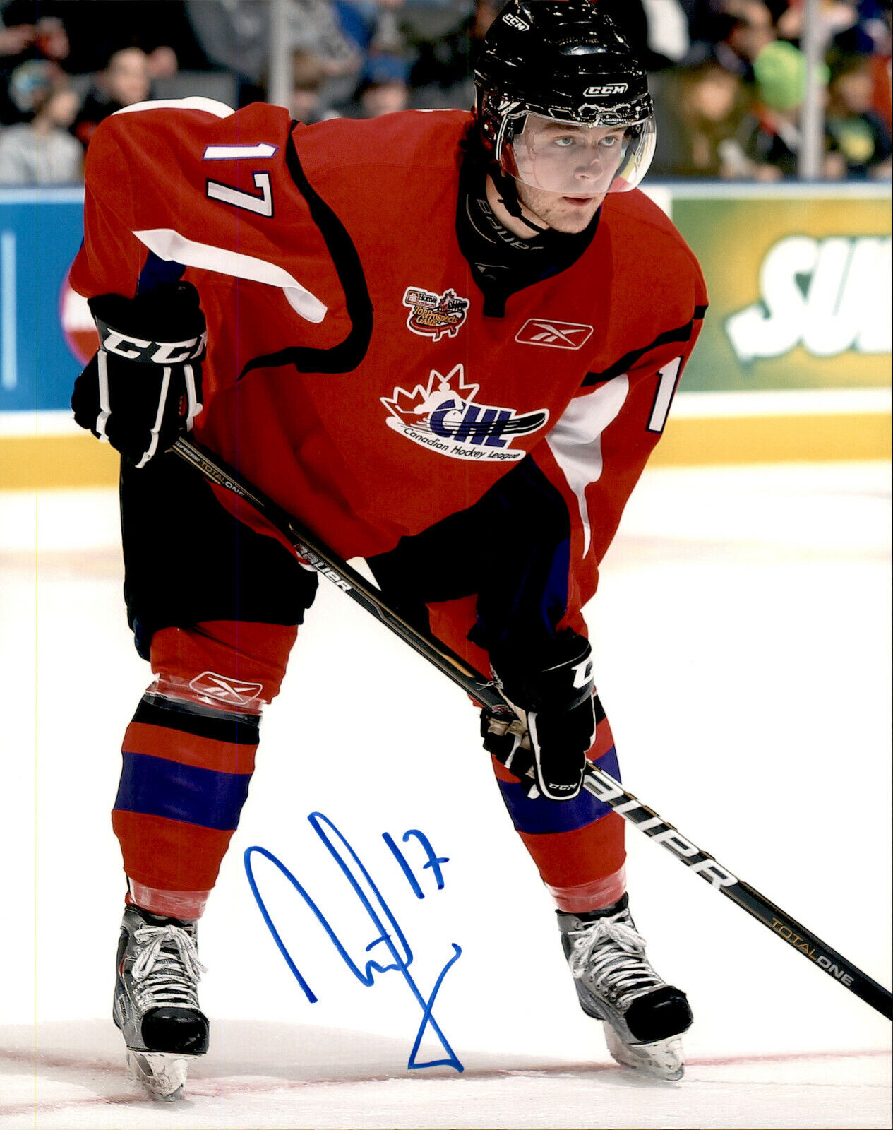 Nicklas Jensen SIGNED 8x10 Photo Poster painting CHL TOP PROSPECTS GAME / VANCOUVER CANUCKS