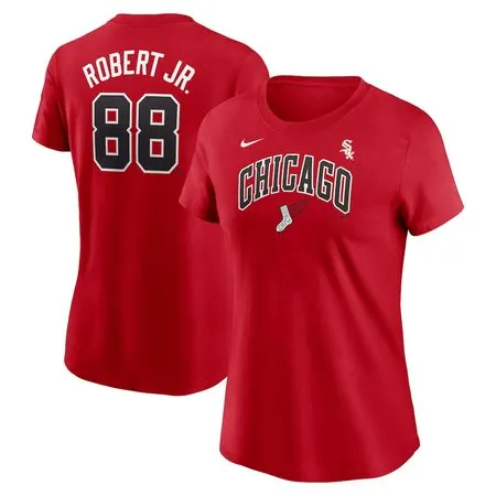 Women's Chicago White Sox Luis Robert Jr.  Red 2025 City Connect Fuse Name & Number T-Shirt