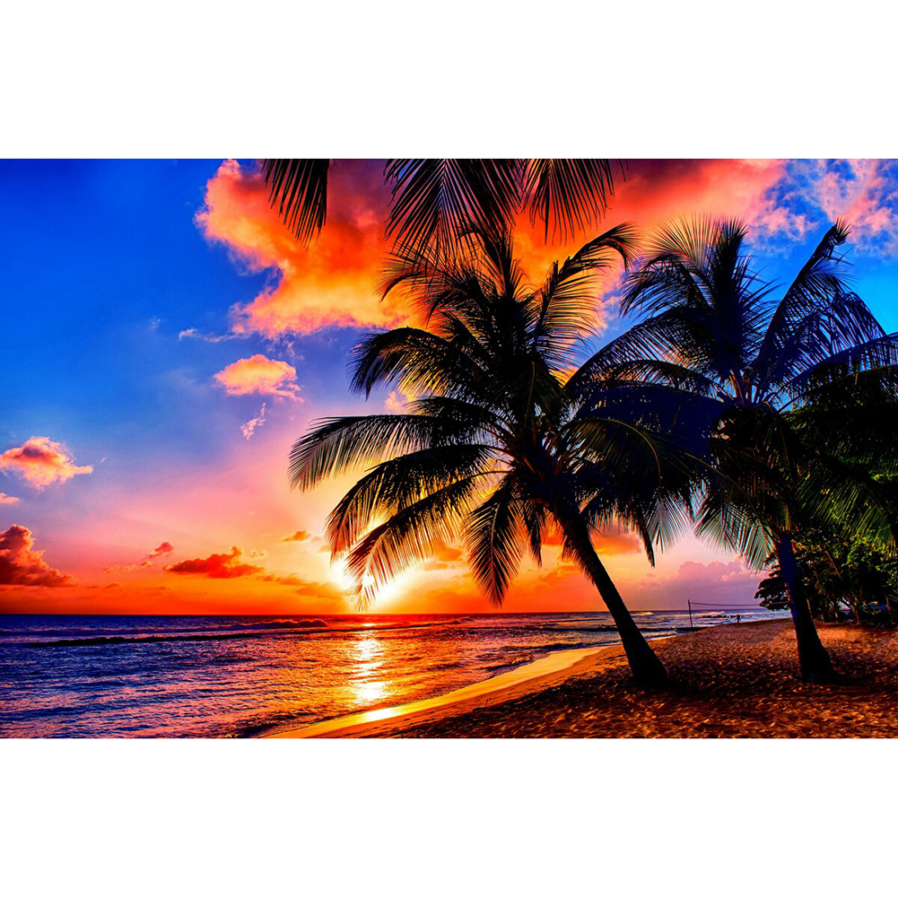 Diamond Painting-5D Full Round Drill Seaside Scenery