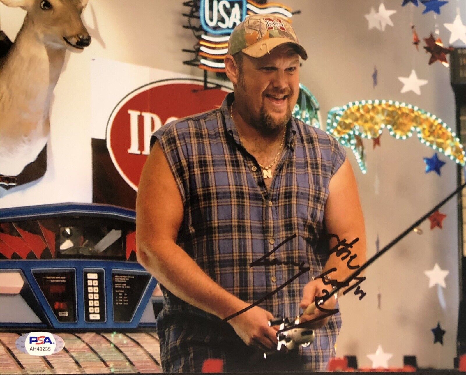 Larry The Cable Guy Signed Autographed Health Inspector Cars 8x10 Photo Poster painting Psa/Dna