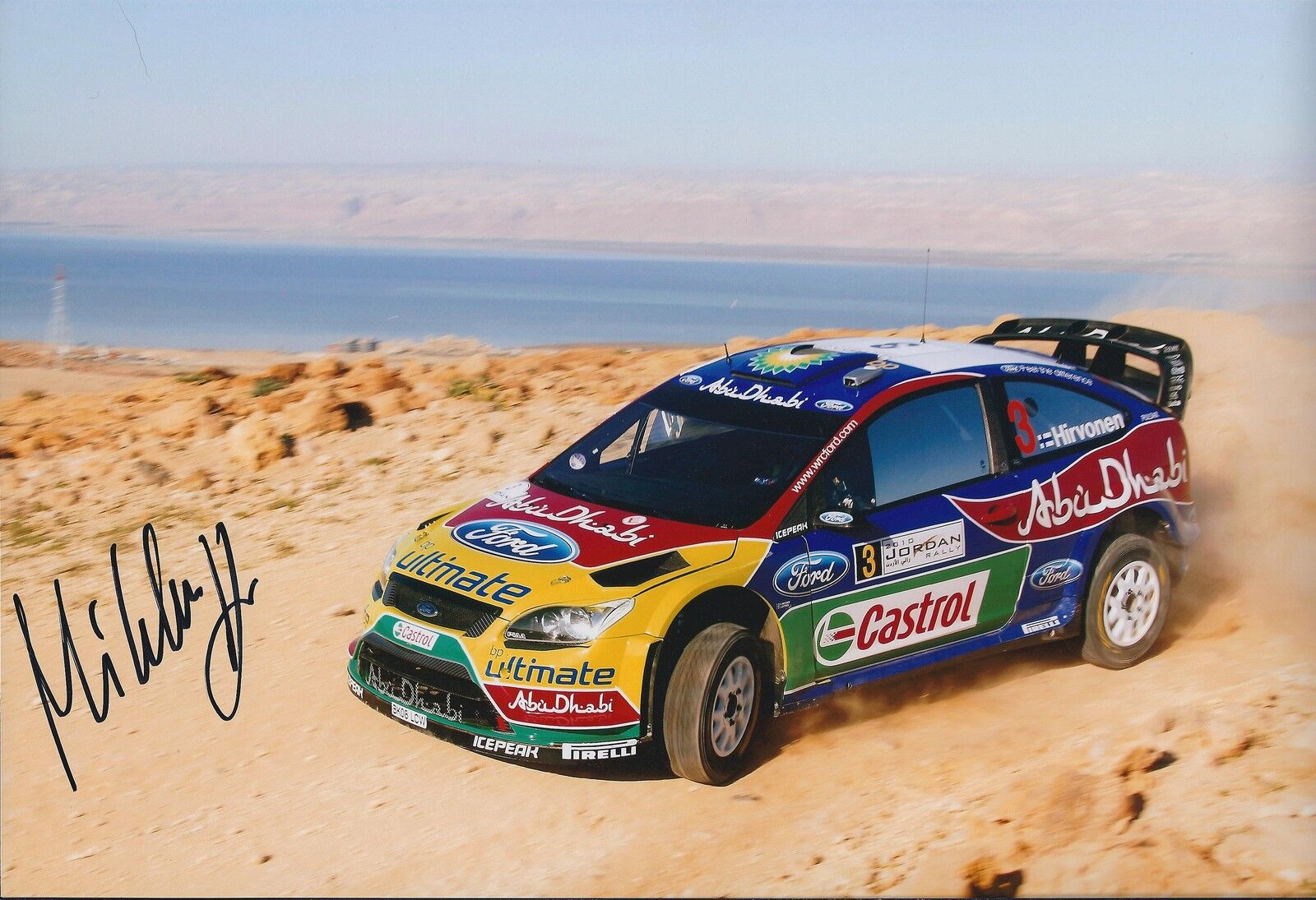 WRC Mikko HIRVONEN SIGNED Citroen Rally Abu Dhabi Autograph 12x8 Photo Poster painting AFTAL COA