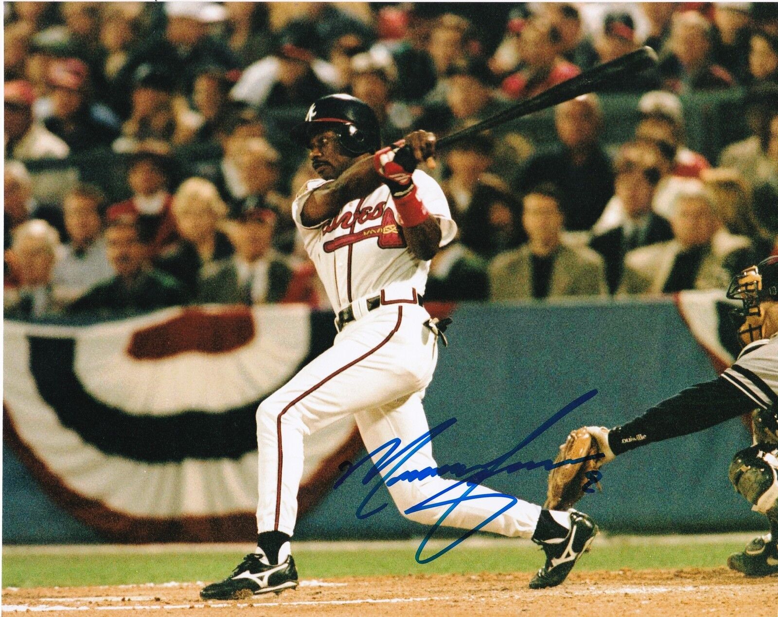 MARQUIS GRISSOM ATLANTA BRAVES ACTION SIGNED 8x10