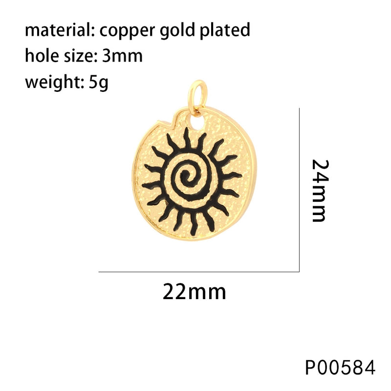 1 Piece 29*29mm Copper Zircon Sun Eagle Pendant Jewelry Accessories