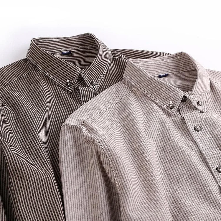 Dark Academia Thin Striped Shirt for Men 100% Cotton Clothing SP16572