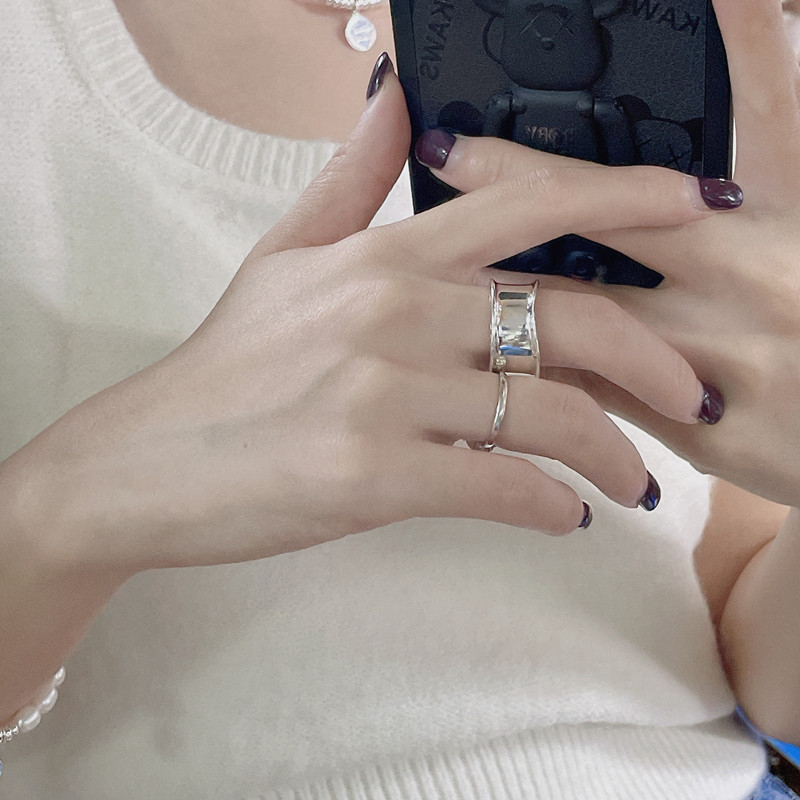 925 Sterling Silver Smooth Wide Rings For Women Counple Wedding Engagement Silver Women's Vintage Ring Fine Jewelry